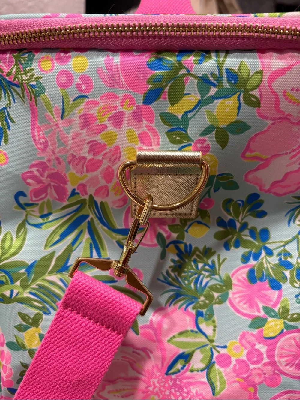 Lilly Pulitzer Turquoise & Pink Floral Insulated Cosmetic Bag